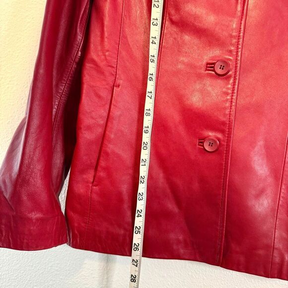Siena Red Leather Jacket Size 6 - Picture 2 of 10